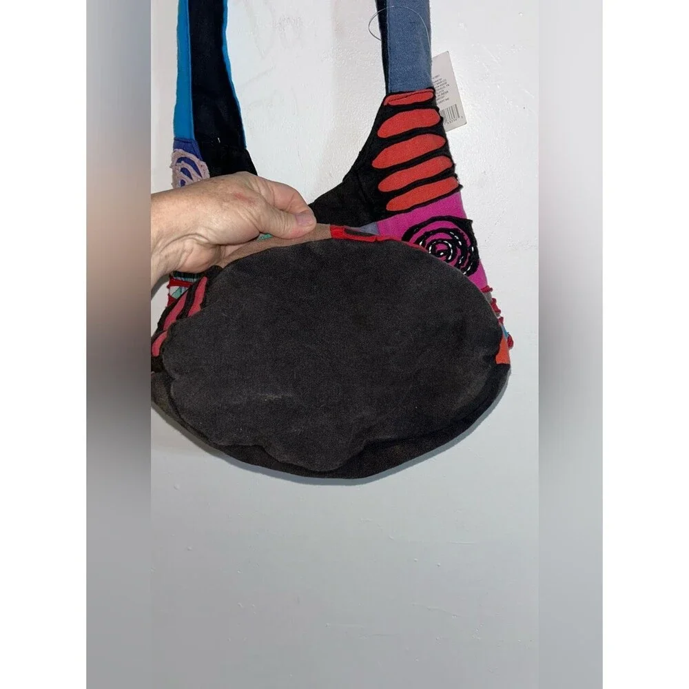 Boho Hobo Hippie Patchwork Shoulder Bag Om Peace Sign Made in India Festival NEW